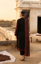 Casual Lite HER Summer Embroidered Cotton Lawn Stitched 3 Piece Suit - Aurevine - CL26HER - Black - Festive Collection