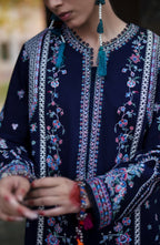 Casual Lite HER Summer Embroidered Cotton Lawn Stitched 3 Piece Suit - Noctelle - CL26HER - Blue - Festive Collection