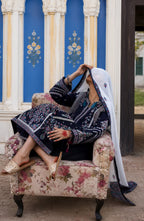 Casual Lite HER Summer Embroidered Cotton Lawn Stitched 3 Piece Suit - Noctelle - CL26HER - Blue - Festive Collection