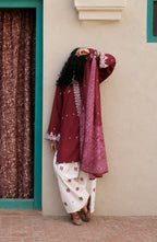 Casual Lite HER Summer Embroidered Cotton Lawn Stitched 3 Piece Suit - Soreva - CL26HER - Red - Festive Collection