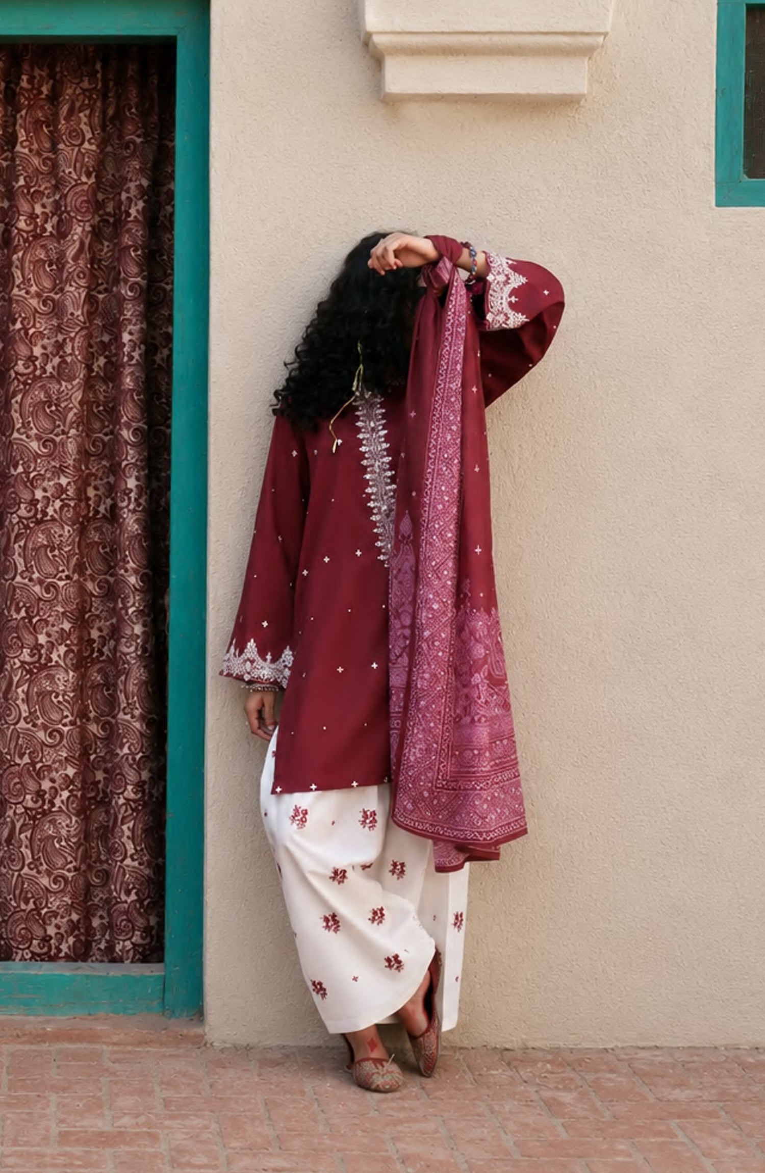 Casual Lite HER Summer Embroidered Cotton Lawn Stitched 3 Piece Suit - Soreva - CL26HER - Red - Festive Collection