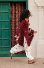 Casual Lite HER Summer Embroidered Cotton Lawn Stitched 3 Piece Suit - Soreva - CL26HER - Red - Festive Collection