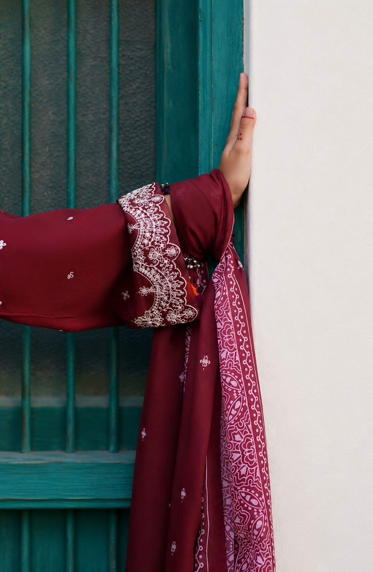 Casual Lite HER Summer Embroidered Cotton Lawn Stitched 3 Piece Suit - Soreva - CL26HER - Red - Festive Collection