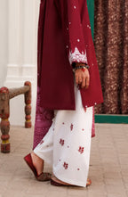 Casual Lite HER Summer Embroidered Cotton Lawn Stitched 3 Piece Suit - Soreva - CL26HER - Red - Festive Collection